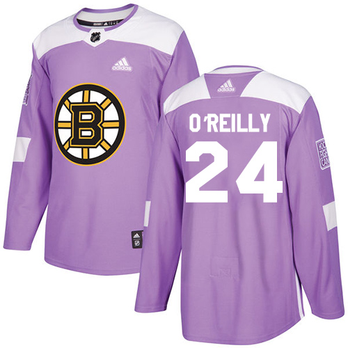 Adidas Bruins #24 Terry O'Reilly Purple Authentic Fights Cancer Stitched NHL Jersey